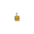 Sterling Silver Pendant with Whiskey Quartz, Square Cut November Birthstone Jewelry