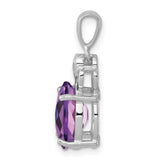 Amethyst 17x10mm 2.9ct Charm Pendant in Real 925 Sterling Silver