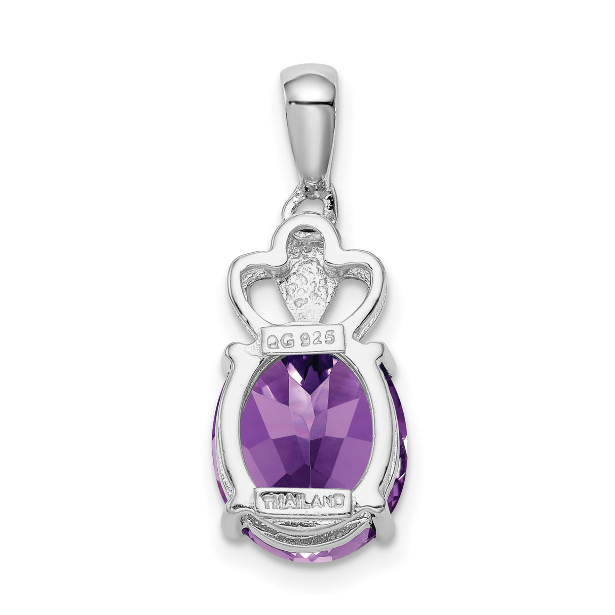 Amethyst 17x10mm 2.9ct Charm Pendant in Real 925 Sterling Silver