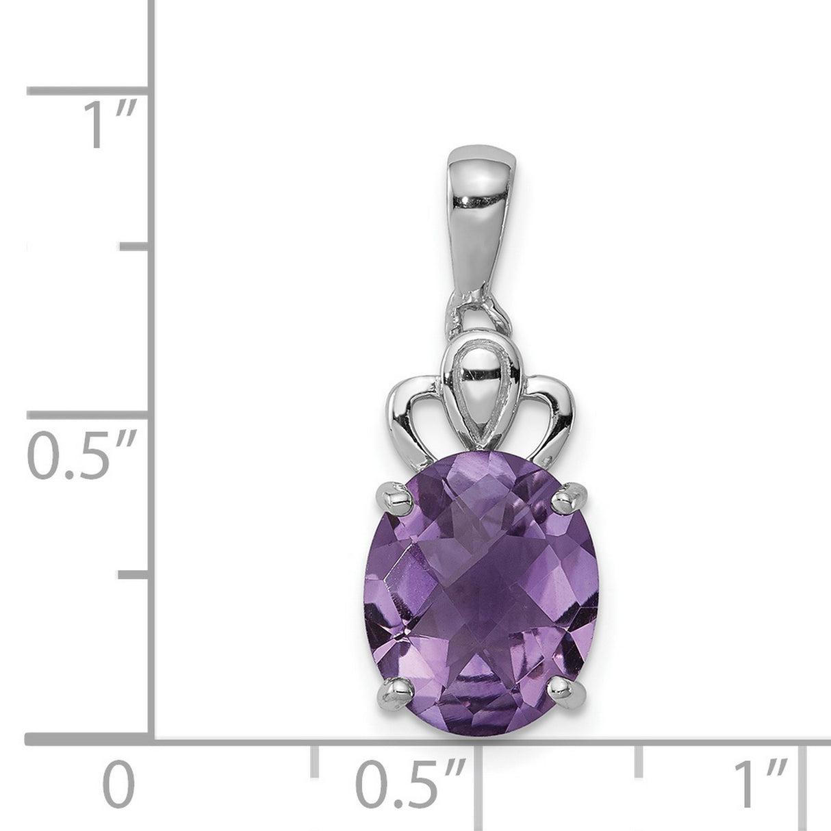 Amethyst 17x10mm 2.9ct Charm Pendant in Real 925 Sterling Silver
