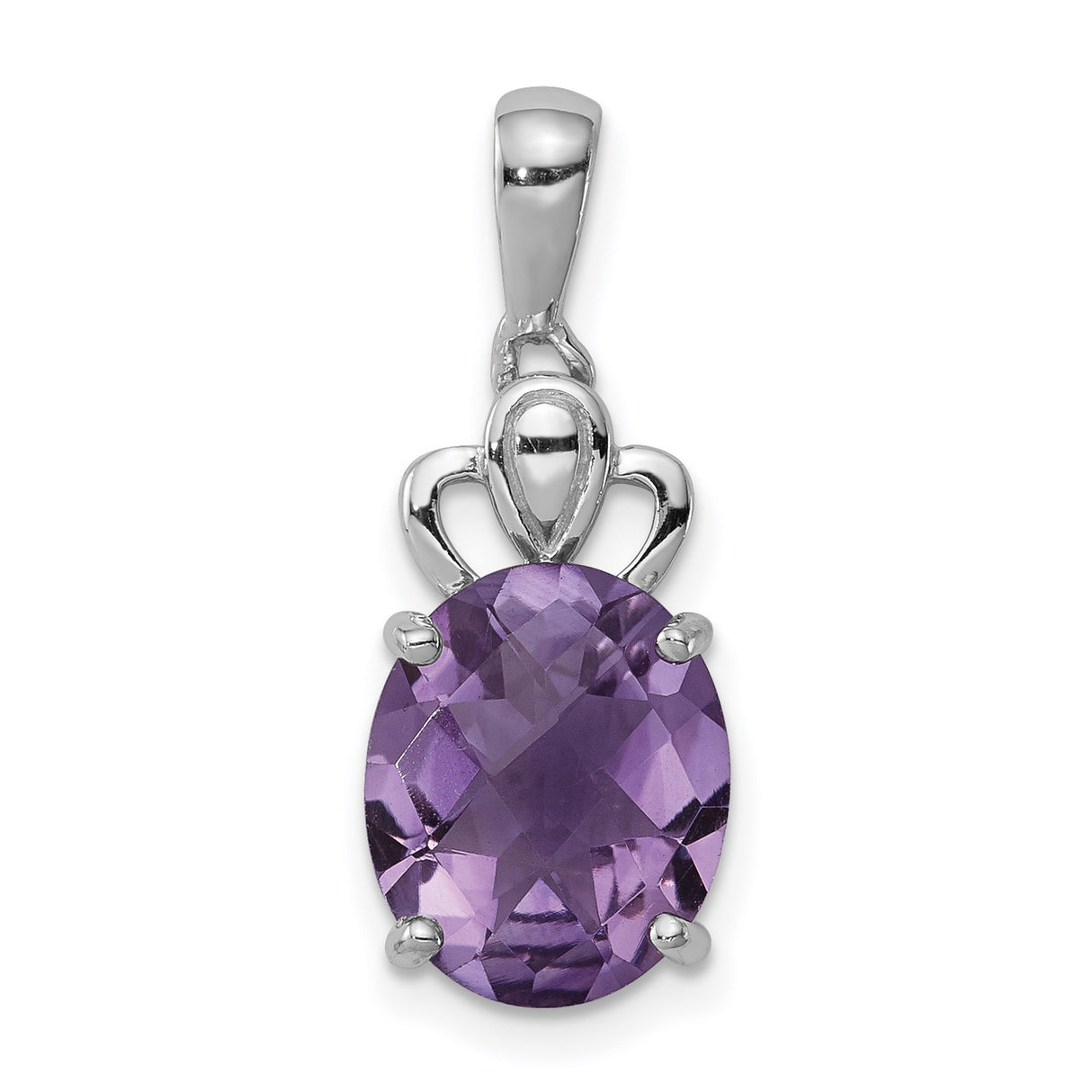 Amethyst 17x10mm 2.9ct Charm Pendant in Real 925 Sterling Silver