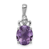 Amethyst 17x10mm 2.9ct Charm Pendant in Real 925 Sterling Silver