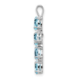 Blue Topaz Cross 28x20mm 1.66ct Charm Pendant in Real 925 Sterling Silver