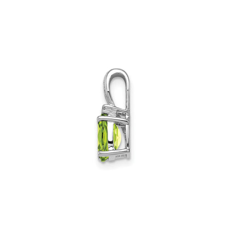 Sterling Silver Pendant with Peridot and Diamond Accents, August Birthstone Jewelry for Women