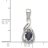 Sapphire and Diamond Oval 15x7mm 0.61ct Charm Pendant in Real 925 Sterling Silver