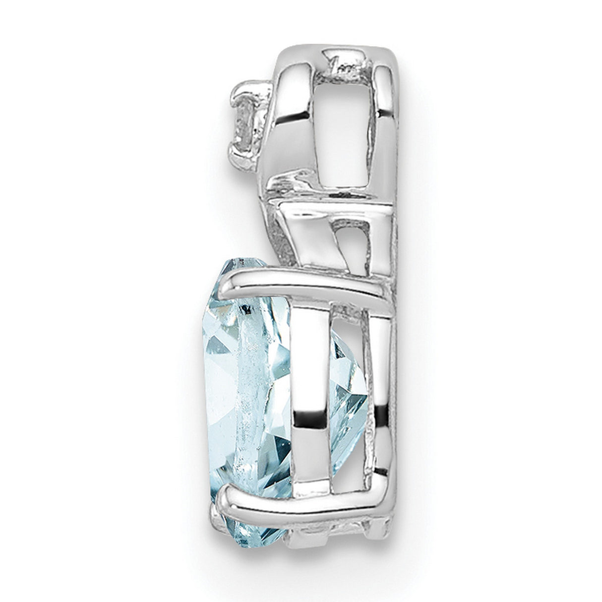 Sterling Silver Infinity Pendant with Aquamarine and Diamond Accents, Minimalist Jewelry for Women