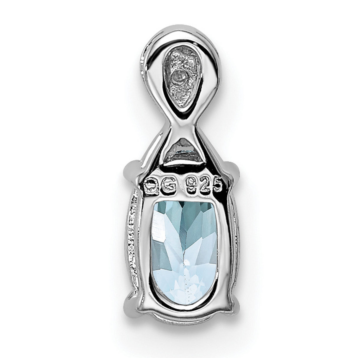 Sterling Silver Infinity Pendant with Aquamarine and Diamond Accents, Minimalist Jewelry for Women
