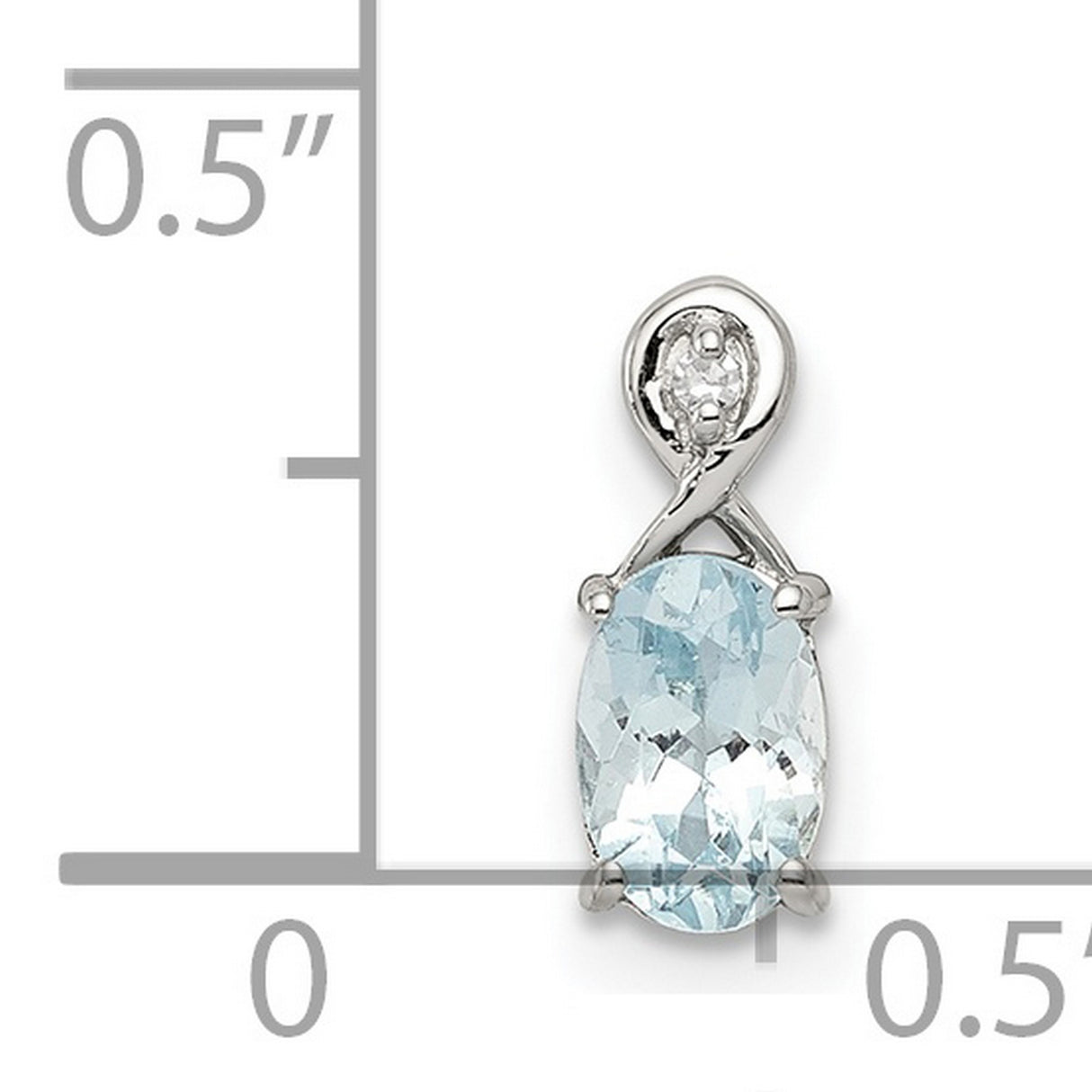 Sterling Silver Infinity Pendant with Aquamarine and Diamond Accents, Minimalist Jewelry for Women