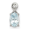 Sterling Silver Infinity Pendant with Aquamarine and Diamond Accents, Minimalist Jewelry for Women