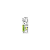 Sterling Silver Pendant with Peridot and Diamond, Oval Cut, Infinity Twist Design