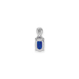 Sterling Silver Virgin Mary Pendant with Black Sapphire and Diamond Accents for Women