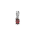 Sterling Silver Garnet Pendant with Diamond Accent and Twisted Bail for Women