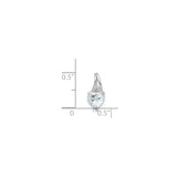 Sterling Silver Heart Pendant with Aquamarine and Diamond Accents, Romantic Design for Women