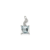 Sterling Silver Pendant with Aquamarine and Diamond, Modern Minimalist Design for Women