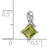 Sterling Silver Pendant with Peridot and Diamond Accents, August Birthstone Jewelry for Women