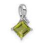Sterling Silver Pendant with Peridot and Diamond Accents, August Birthstone Jewelry for Women