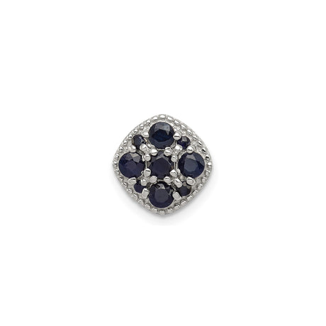 Sterling Silver Cushion Pendant with Sapphire Cluster, Square Design Jewelry for Women