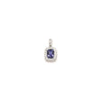 Sterling Silver Pendant with Cushion Cut Tanzanite and White Topaz Halo Design