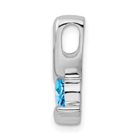 Blue Topaz Charm Pendant in Real 925 Sterling Silver