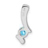 Blue Topaz Charm Pendant in Real 925 Sterling Silver