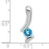 Blue Topaz Charm Pendant in Real 925 Sterling Silver