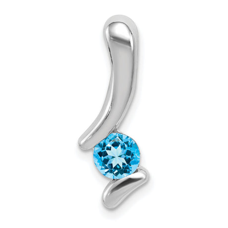 Blue Topaz Charm Pendant in Real 925 Sterling Silver