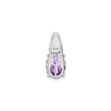 Sterling Silver Pendant with Rose de France Amethyst and Diamond Accents, Minimalist Formal Style