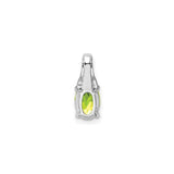 Sterling Silver Pendant with Peridot and Diamond Accents, August Birthstone Jewelry for Women