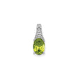 Sterling Silver Pendant with Peridot and Diamond Accents, August Birthstone Jewelry for Women