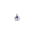 Sterling Silver Pendant with Cushion Cut Tanzanite and White Topaz in Floral Halo Design