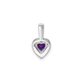 Sterling Silver Heart Pendant with Amethyst and Diamond Accents, Romantic Jewelry for Women
