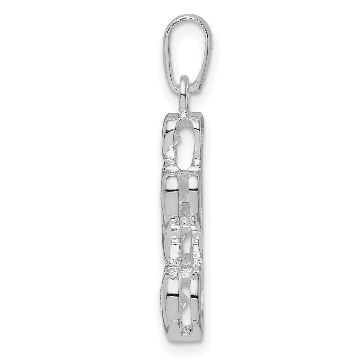 Sterling Silver Heart Pendant with Cubic Zirconia Cascading Heart Charms for Women