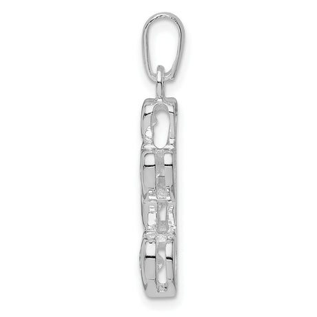 Sterling Silver Heart Pendant with Cubic Zirconia Cascading Heart Charms for Women