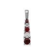 Sterling Silver Pendant with Vertical Garnet and Clear Gemstones, Journey Design for Women