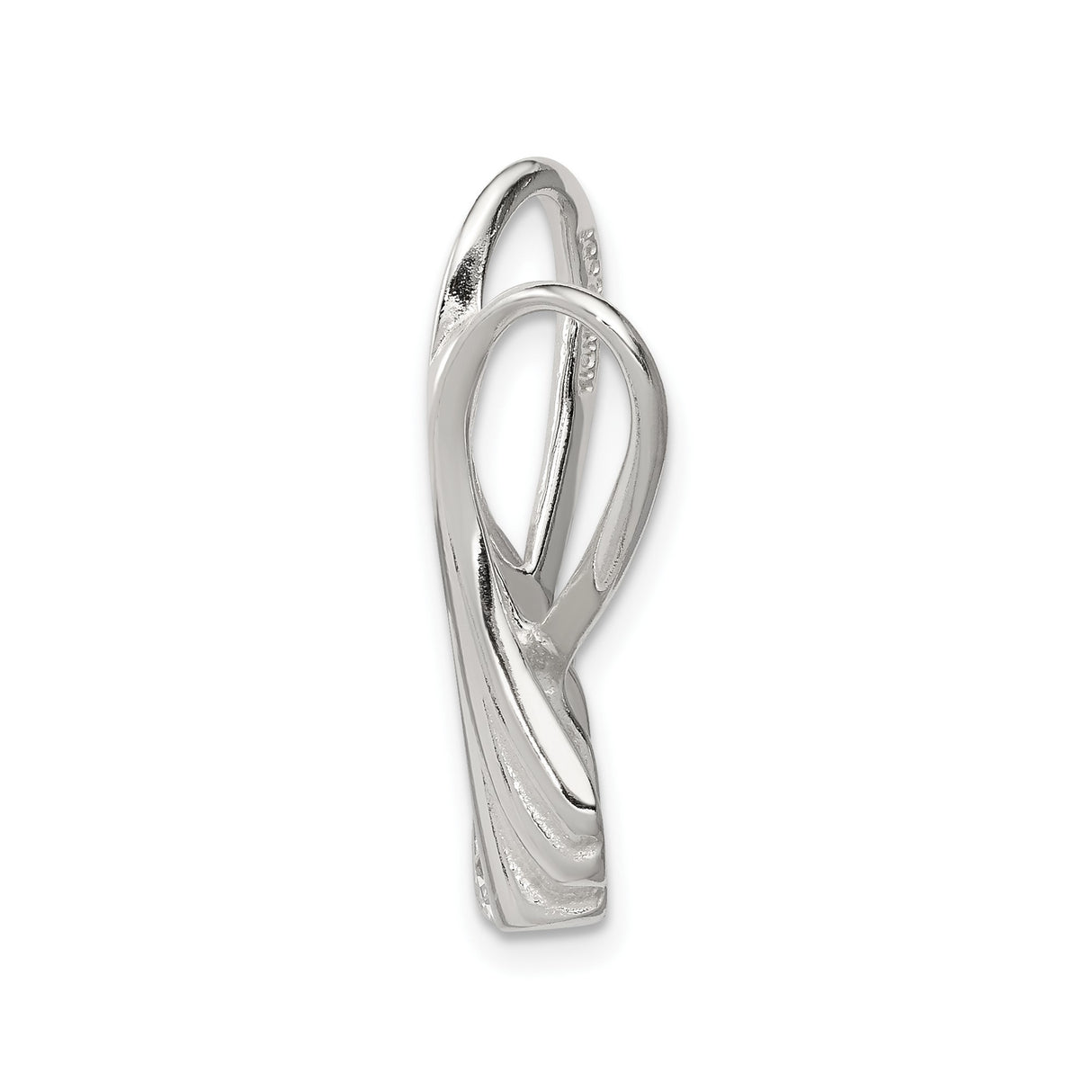 Sterling Silver Angel Wing Ribbon Pendant with Cubic Zirconia, Memorial Christian Jewelry