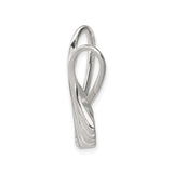 Sterling Silver Angel Wing Ribbon Pendant with Cubic Zirconia, Memorial Christian Jewelry