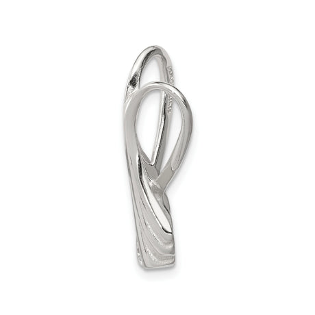 Sterling Silver Angel Wing Ribbon Pendant with Cubic Zirconia, Memorial Christian Jewelry