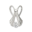 Sterling Silver Angel Wing Ribbon Pendant with Cubic Zirconia, Memorial Christian Jewelry