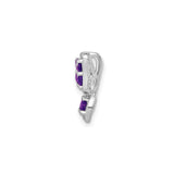 Sterling Silver Butterfly Pendant with Amethyst and Diamond, Feminine Nature-Inspired Design