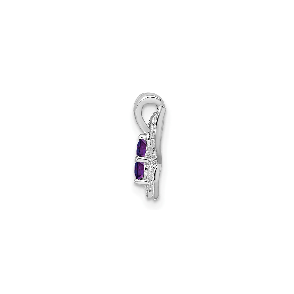 Sterling Silver Butterfly Pendant with Amethyst and Diamond, Filigree Design Inspired by Nature