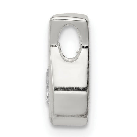 Sterling Silver Horseshoe Pendant with Cubic Zirconia, Lucky Charm Equestrian Style for Women