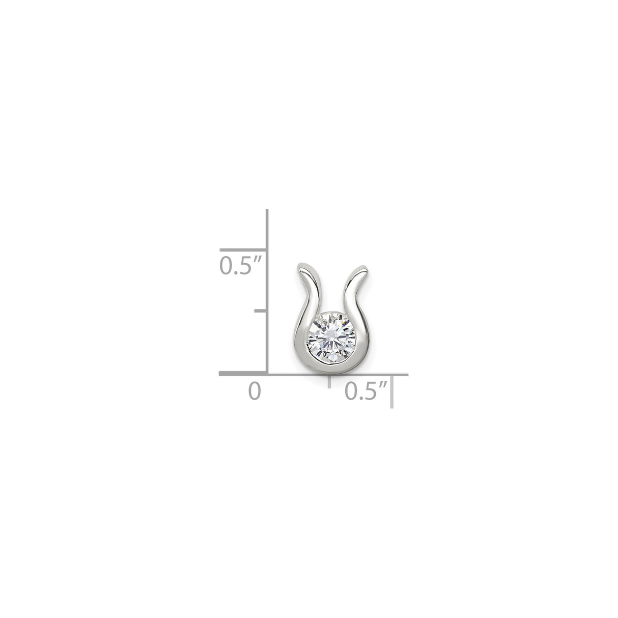 Sterling Silver Horseshoe Pendant with Cubic Zirconia, Lucky Charm Equestrian Style for Women