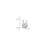 Sterling Silver Horseshoe Pendant with Cubic Zirconia, Lucky Charm Equestrian Style for Women