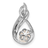 Sterling Silver Infinity Pendant with White Cultured Pearl and Cubic Zirconia Accents