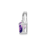 Sterling Silver Pendant with Trillion Cut Amethyst and White Topaz Crisscross Bail Design