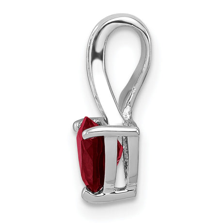Sterling Silver Heart Pendant with Garnet and Diamond Accents, Romantic Curved Design