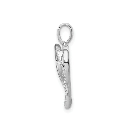 Sterling Silver Heart Pendant with Diamond and Open Heart Design for Women