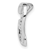 Sterling Silver Heart Pendant with Diamond Accents, Intertwined Double Heart Design