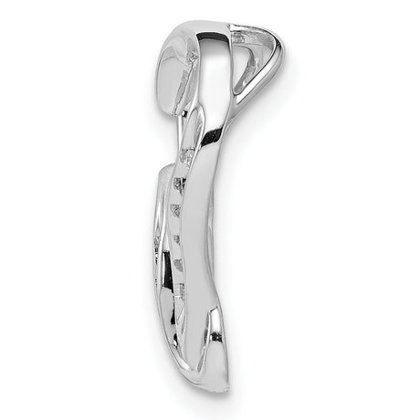Sterling Silver Heart Pendant with Diamond Accents, Intertwined Double Heart Design