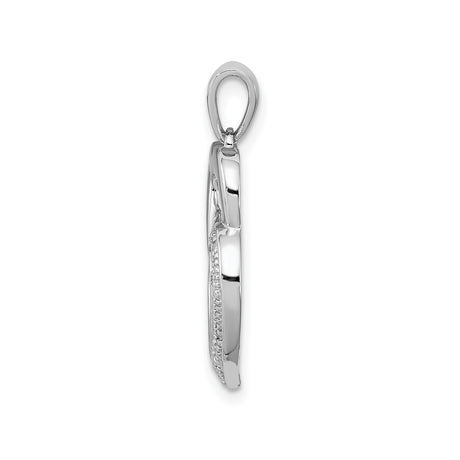 Sterling Silver Double Heart Pendant with Diamond Accent, Symbol of Love and Unity